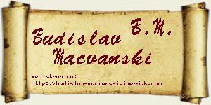 Budislav Mačvanski vizit kartica